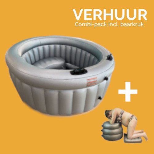 HUUR combi-pack: MIAVIA Serenity 1-persoons bevalbad + baarkruk | bad bevalling | huurperiode 6 weken