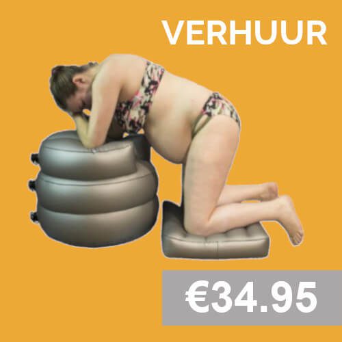 HUUR: MAIVIA baarkruk incl. knielkussen | opblaasbaar | bevalkruk