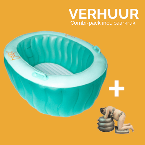 Combi-pack HUUR: Oasis Elite bevalbad + opblaasbare bevalkruk | 1 persoons